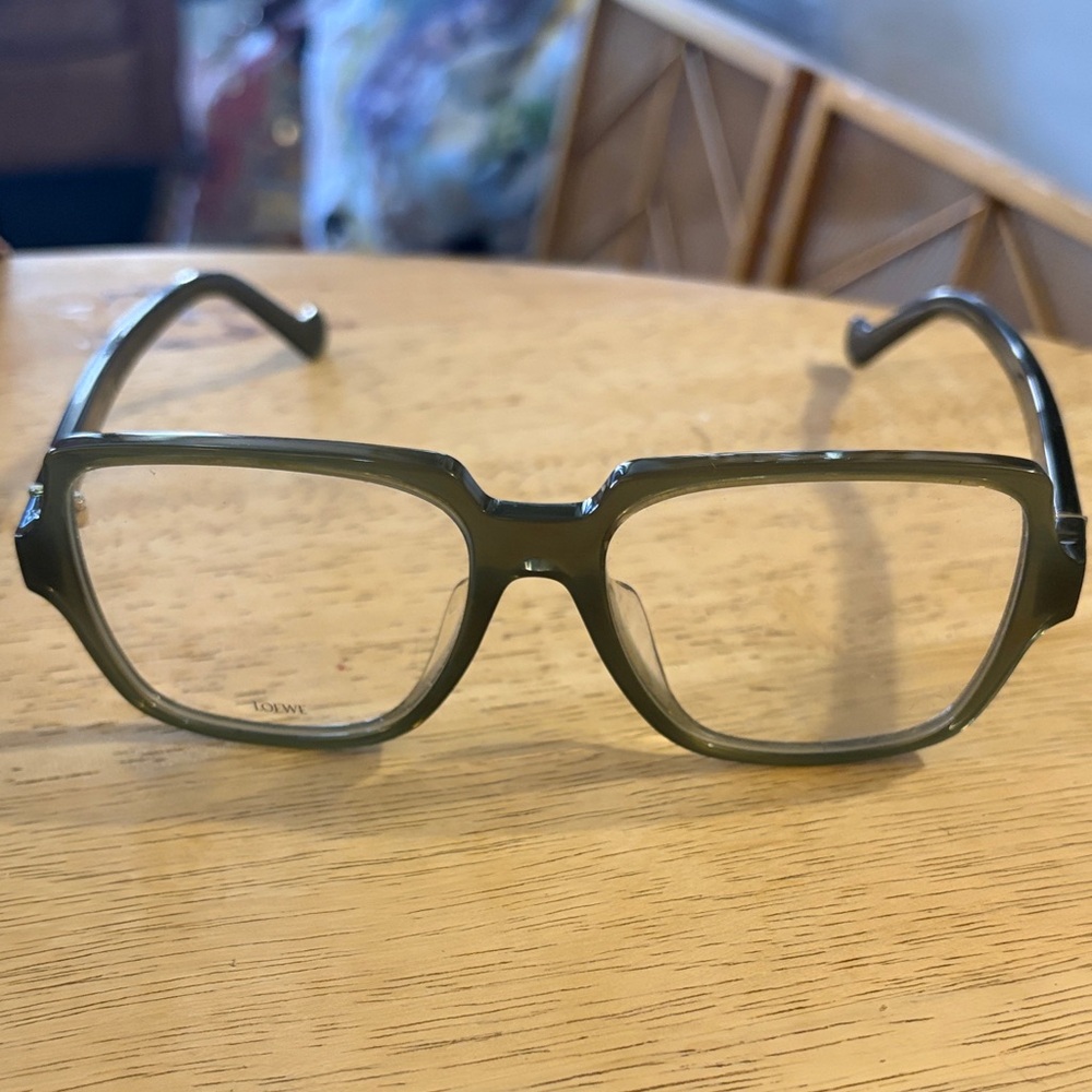 Loewe Translucent Olive Green Rectangular Eyeglasses - Picture 7 of 7